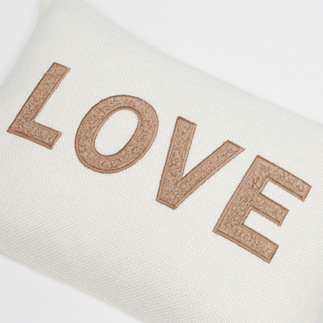Love Teddy Throw Pillow Cover | Ivory/Tan | 14" x 20"