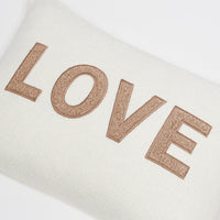 Love Teddy Throw Pillow Cover | Ivory/Tan | 14" x 20"
