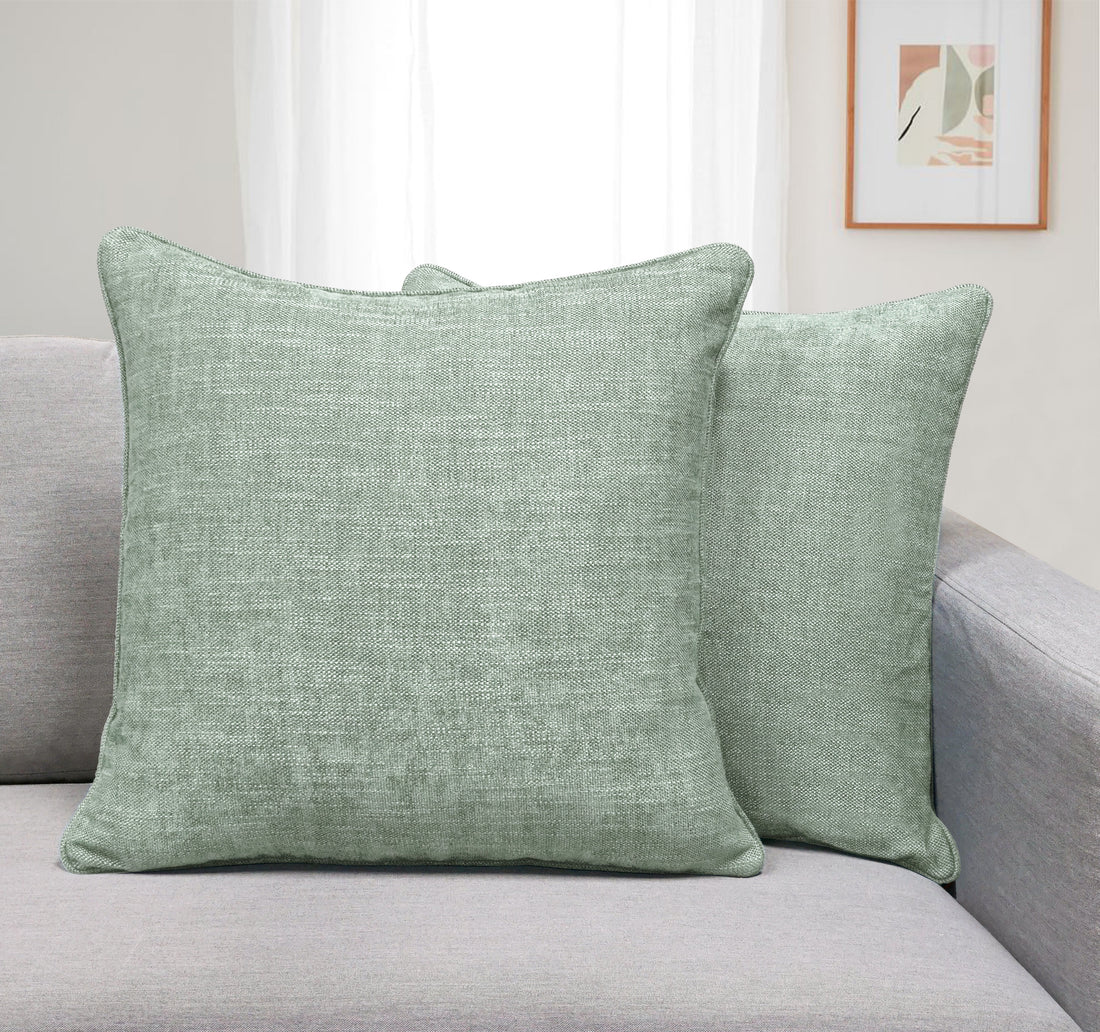 Set of 2 Gorgeous Chenille Throw Pillow Micro Piping | 20" x 20"