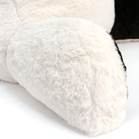 Panda Faux Fur Bed Reading Memory Foam Pillow | Backrest Support Soft Cushion with Arms Medium