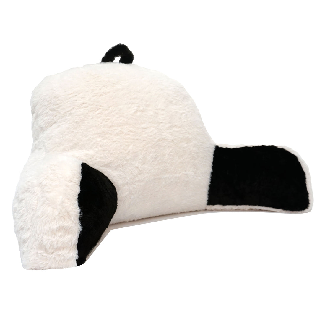 Panda Faux Fur Bed Reading Memory Foam Pillow | Backrest Support Soft Cushion with Arms Medium