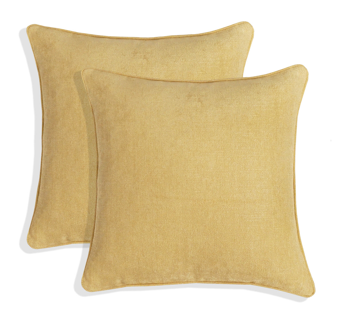 Set of 2 Gorgeous Chenille Throw Pillow Micro Piping | 20" x 20"