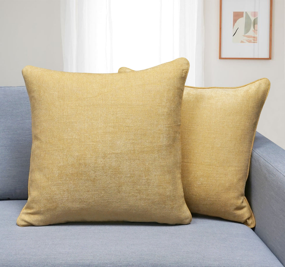 Set of 2 Gorgeous Chenille Throw Pillow Micro Piping | 20" x 20"
