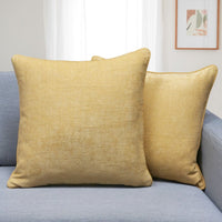 Set of 2 Gorgeous Chenille Throw Pillow Micro Piping | 20" x 20"
