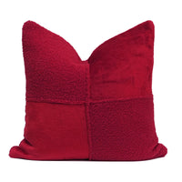 Viola Teddy Patchwork Throw Pillow Cover | 20" x 20" | 22" x 22"