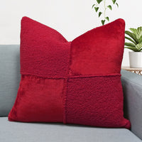 Viola Teddy Patchwork Throw Pillow Cover | 20" x 20" | 22" x 22"