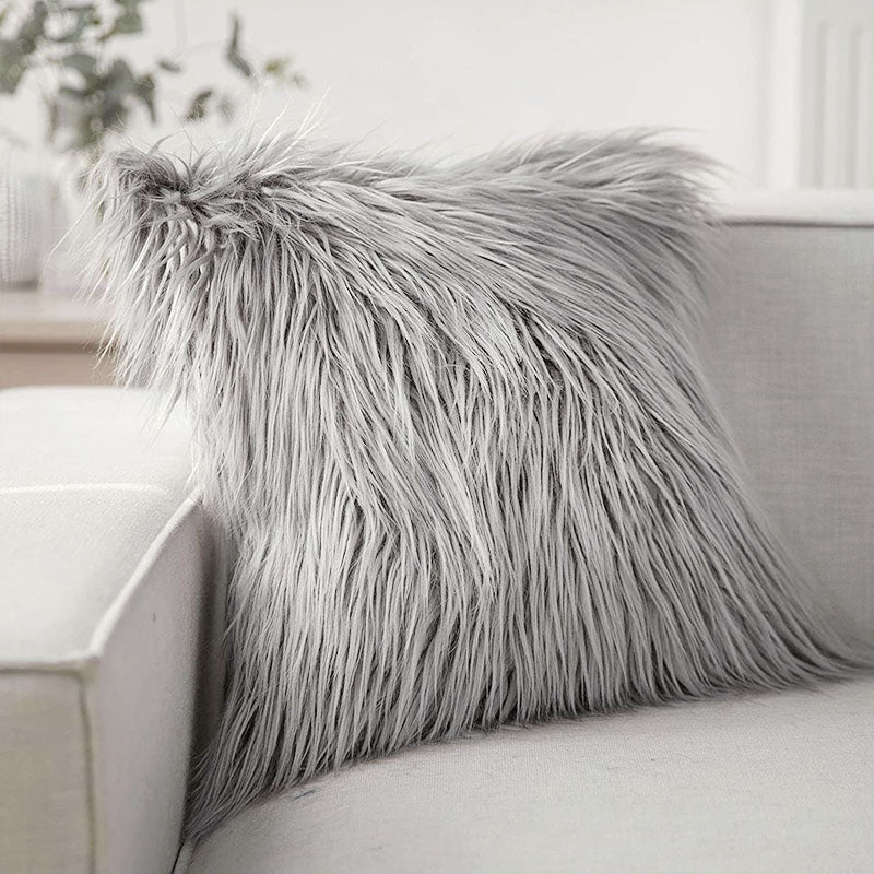 Shaggy Faux Fur Throw Pillow Cover | 12x20 & 18x18