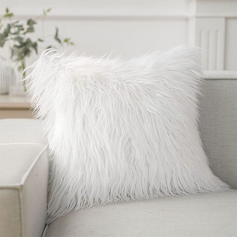 Shaggy Faux Fur Throw Pillow Cover | 12x20 & 18x18