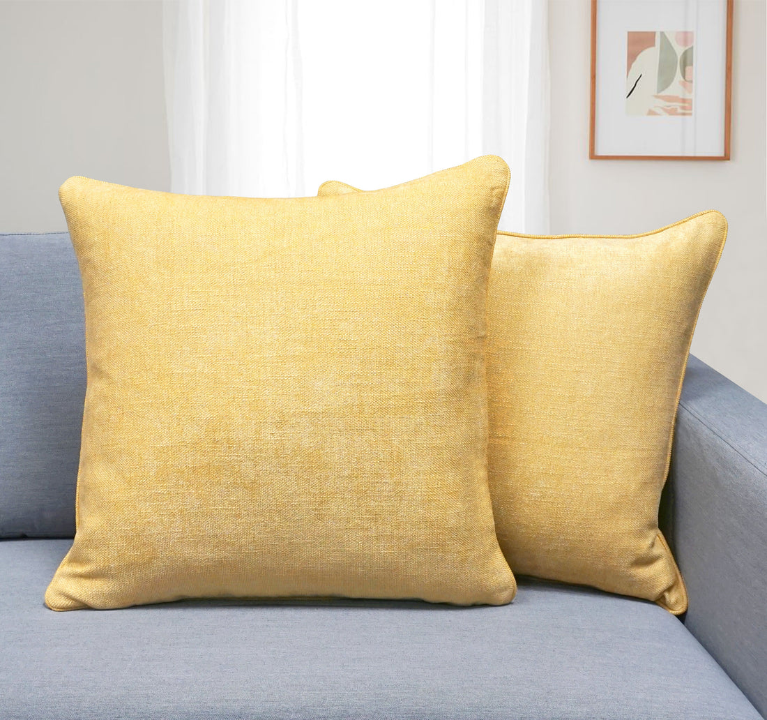 Set of 2 Gorgeous Chenille Throw Pillow Micro Piping | 20" x 20"