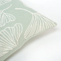 Lily Pad Embroidery Throw Pillow Cover | 14" x 20"