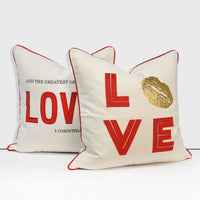 Love Applique Throw Pillow Cover | Natural | 20" x 20"