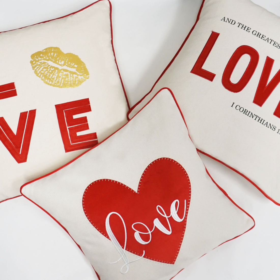 Love Applique Throw Pillow Cover | Natural | 20" x 20"