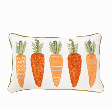 5 Carrots Throw Pillow Cover | Orange | 14" x 20"