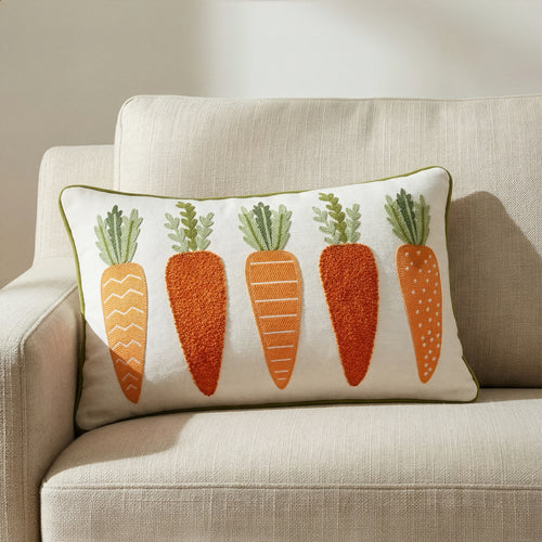 5 Carrots Throw Pillow Cover | Orange | 14" x 20"