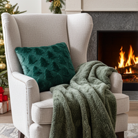 Xmas Tree Faux Fur Throw Pillow | 20"x20"