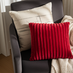 Ribbed Faux Fur Pillow Chili Pepper | 20"x20"