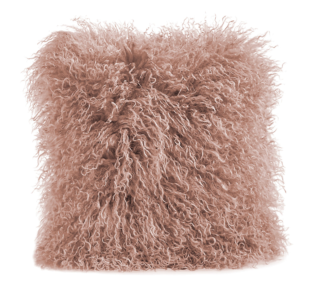 Mongolian Lamb Fur Throw Pillow | 16" x 16"