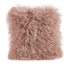 Mongolian Lamb Fur Throw Pillow | 16" x 16"