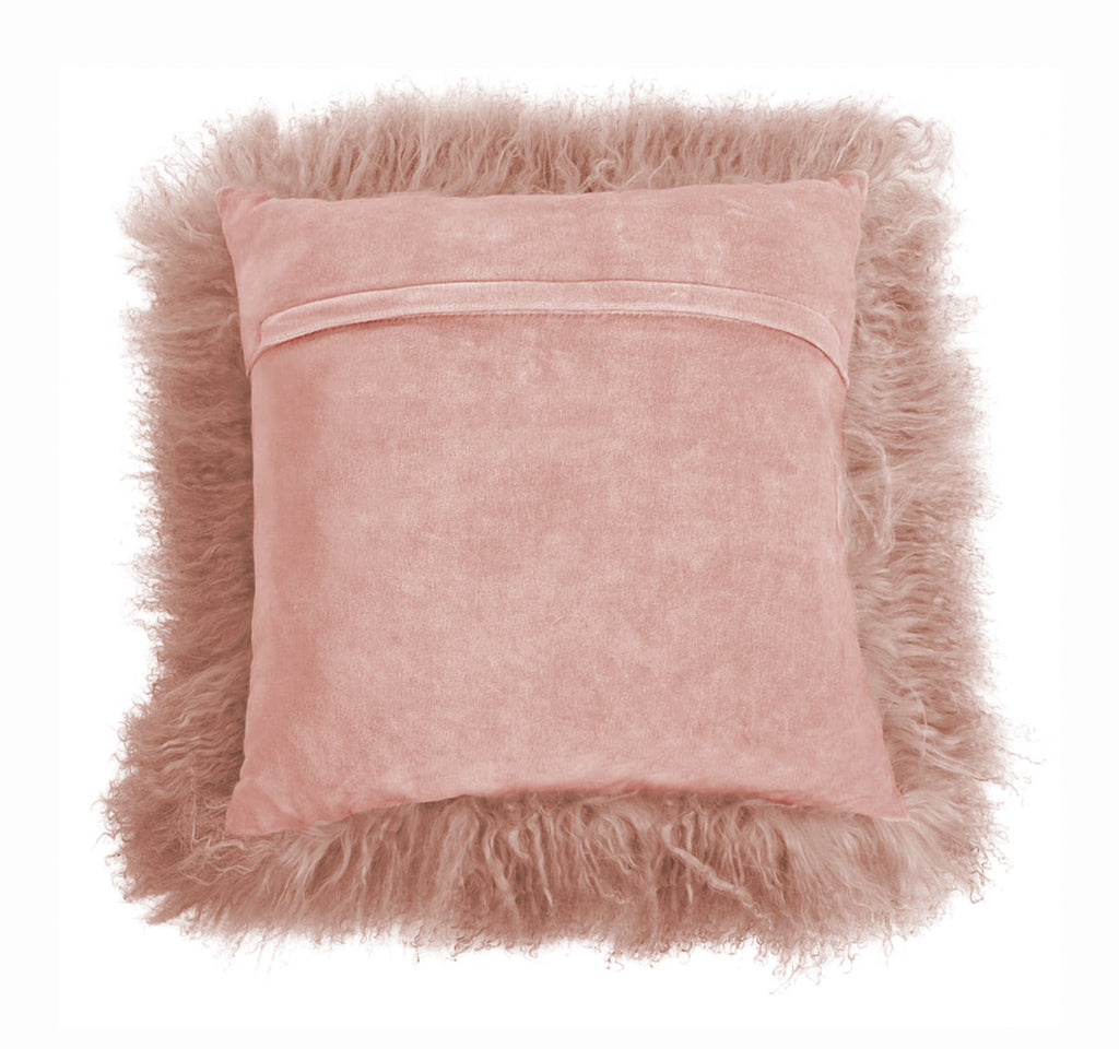 Mongolian Lamb Fur Throw Pillow | 16" x 16"