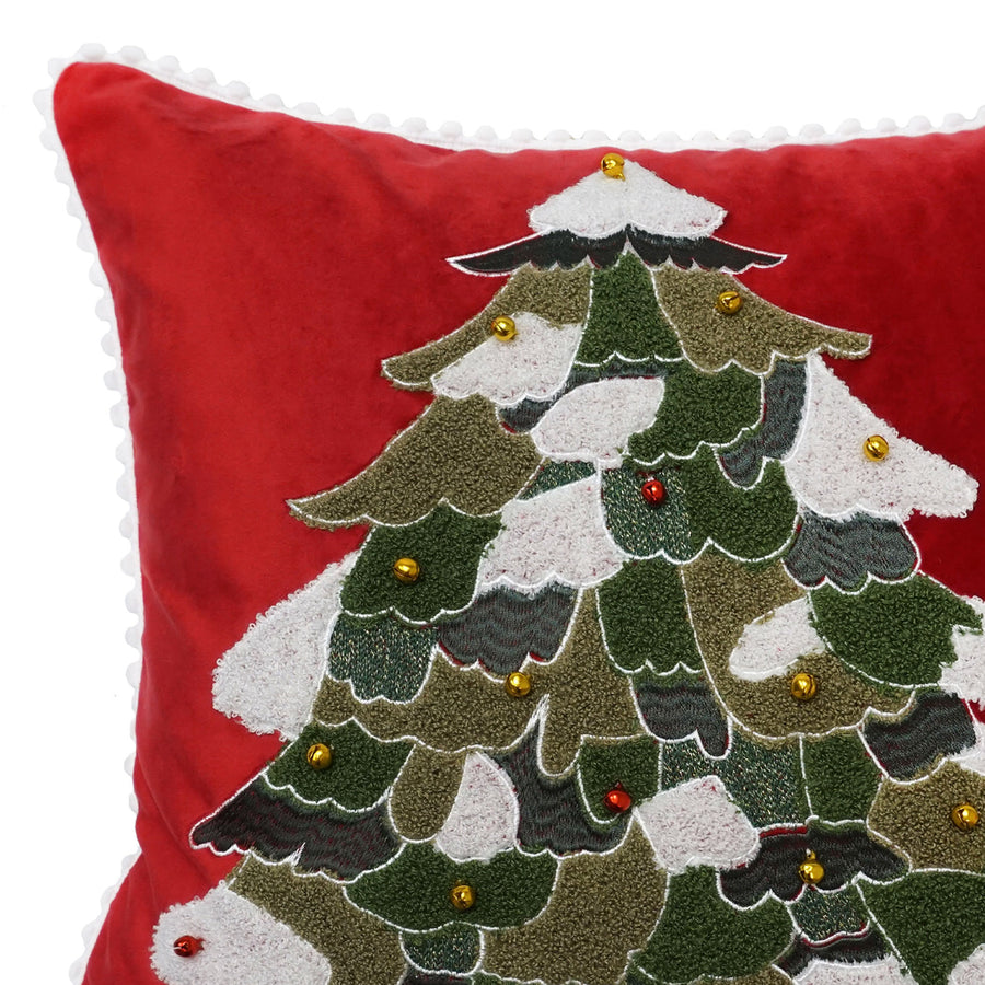 Christmas Tree Throw Pillow | Red | 20" x 20"