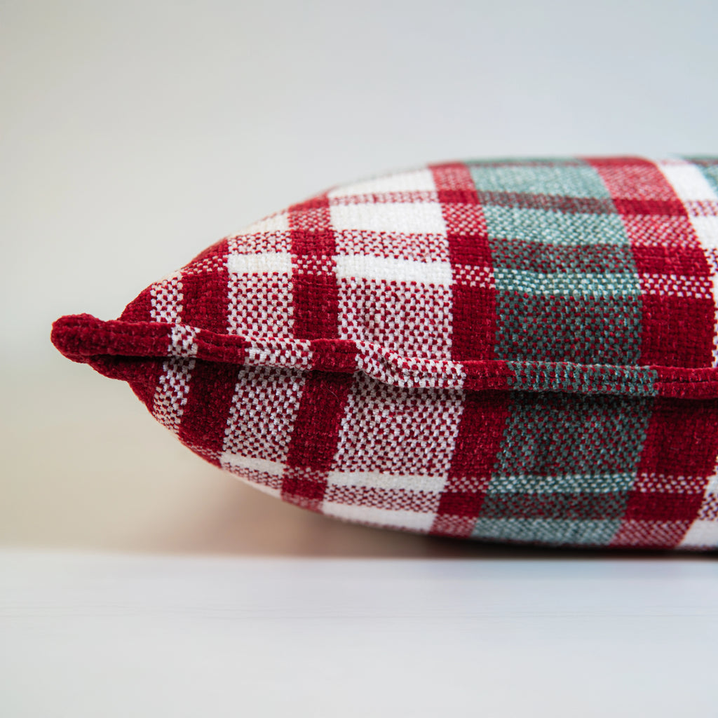 Celine Plaid Chenille Throw Pillow | 20"x20"