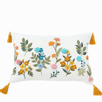 Floral Embroidery Throw Pillow | Multi | 14"x 20"