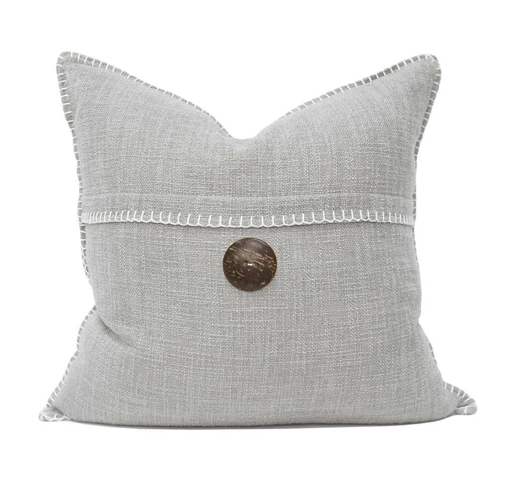 Wendy Button Whip Stitch Throw Pillow Cover | 20" x 20"