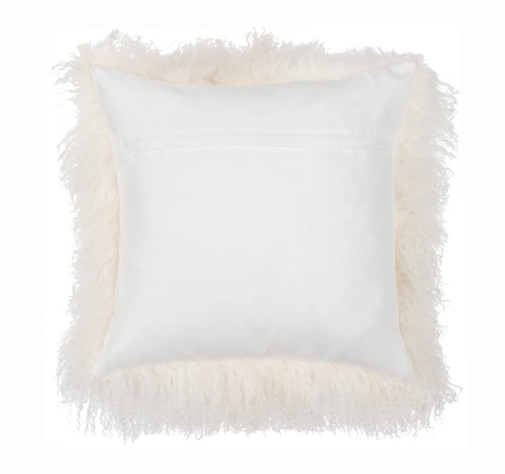 Mongolian Lamb Fur Throw Pillow | 16" x 16"