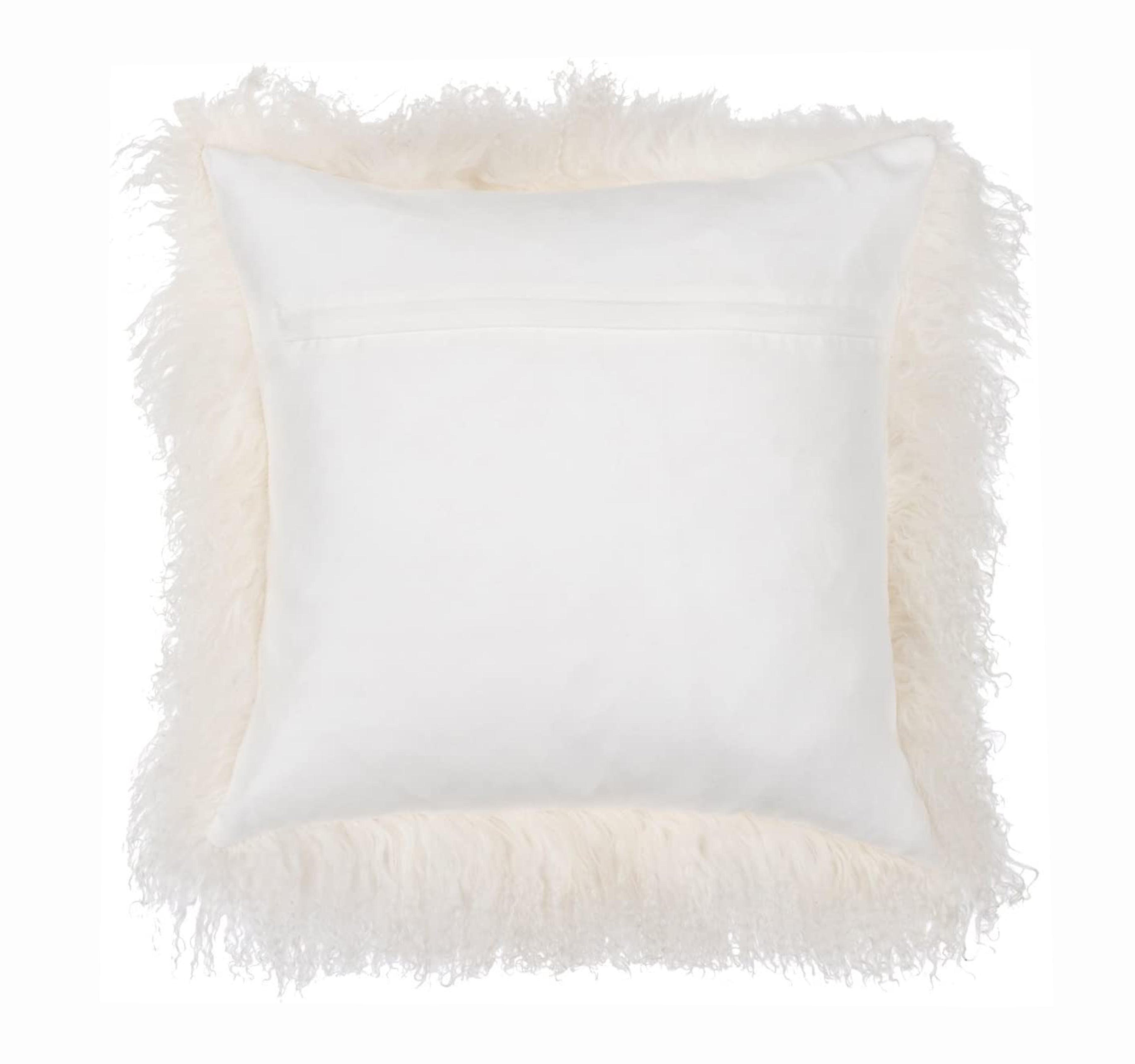 Mongolian Lamb Fur Throw Pillow | 16" x 16"
