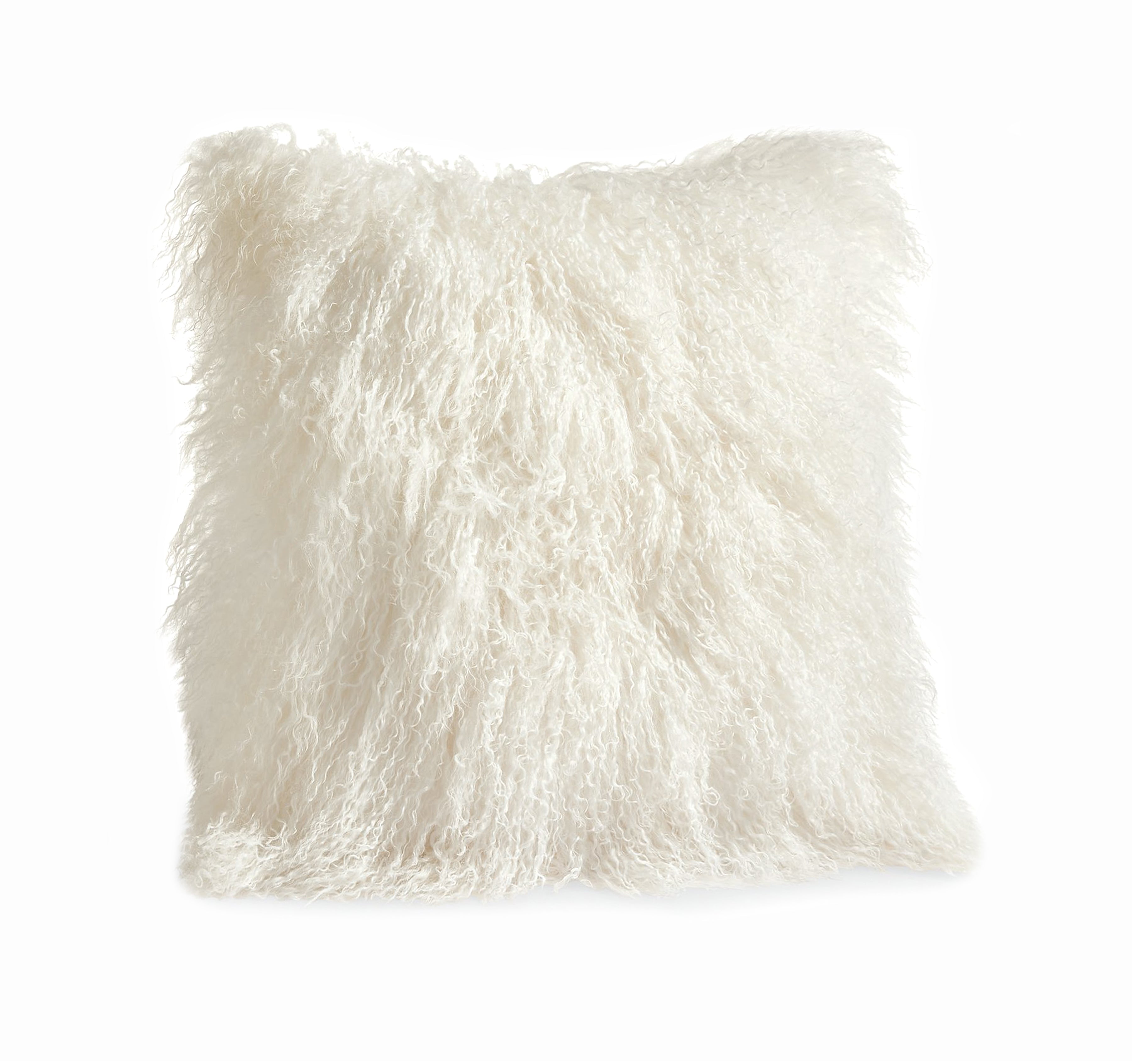 Mongolian Lamb Fur Throw Pillow | 16" x 16"