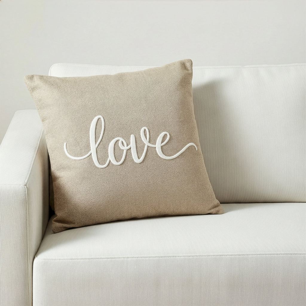 Love Embroidery Throw Pillow | 20"x20"
