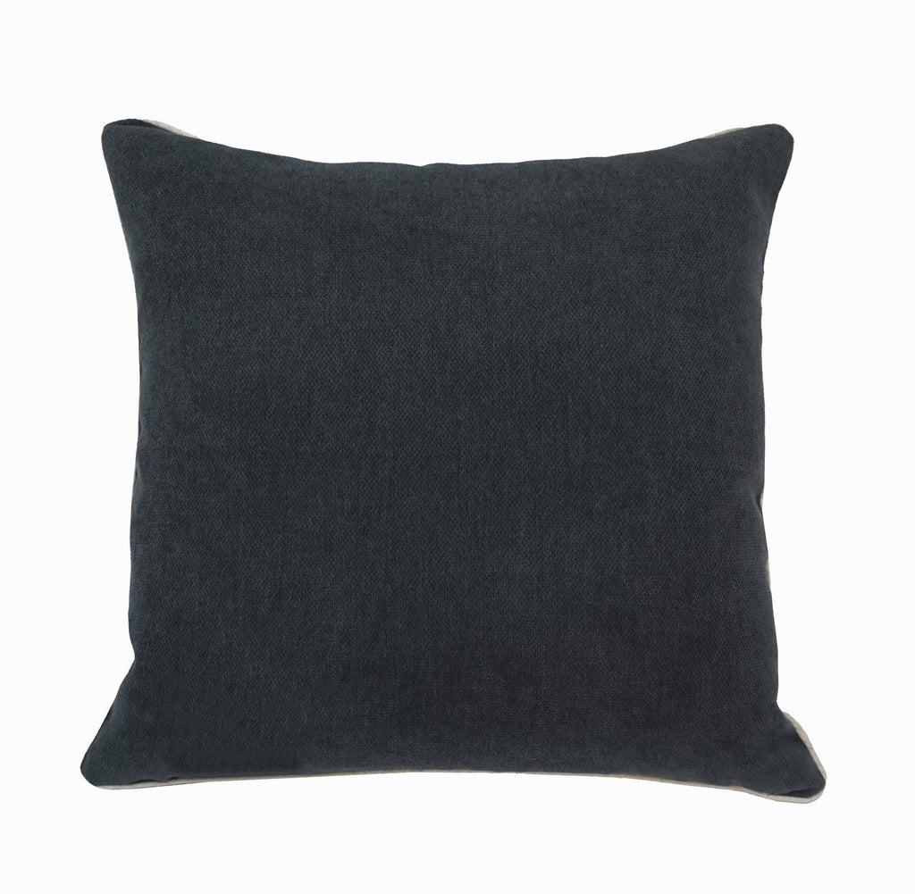 Mushroom & Wildflowers Throw Pillow Cover | Gray | 18" x 18"