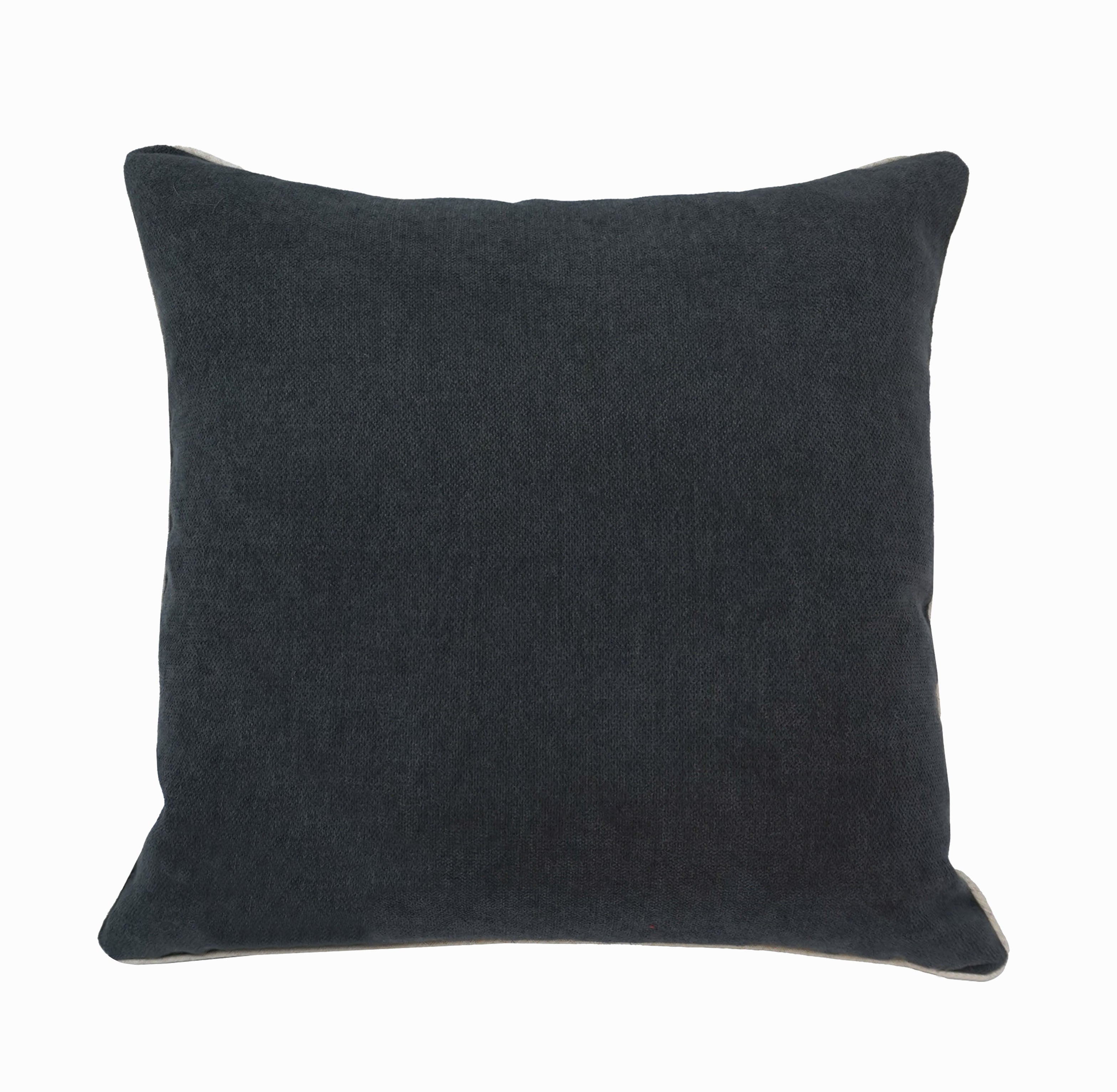 Mushroom & Wildflowers Throw Pillow Cover | Gray | 18" x 18"