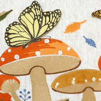 Mushrooms & Butterflies Throw Pillow Cover | Multi | 14" x 20"