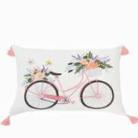 Pink Bike Throw Pillow | Pink | 14"x 20"