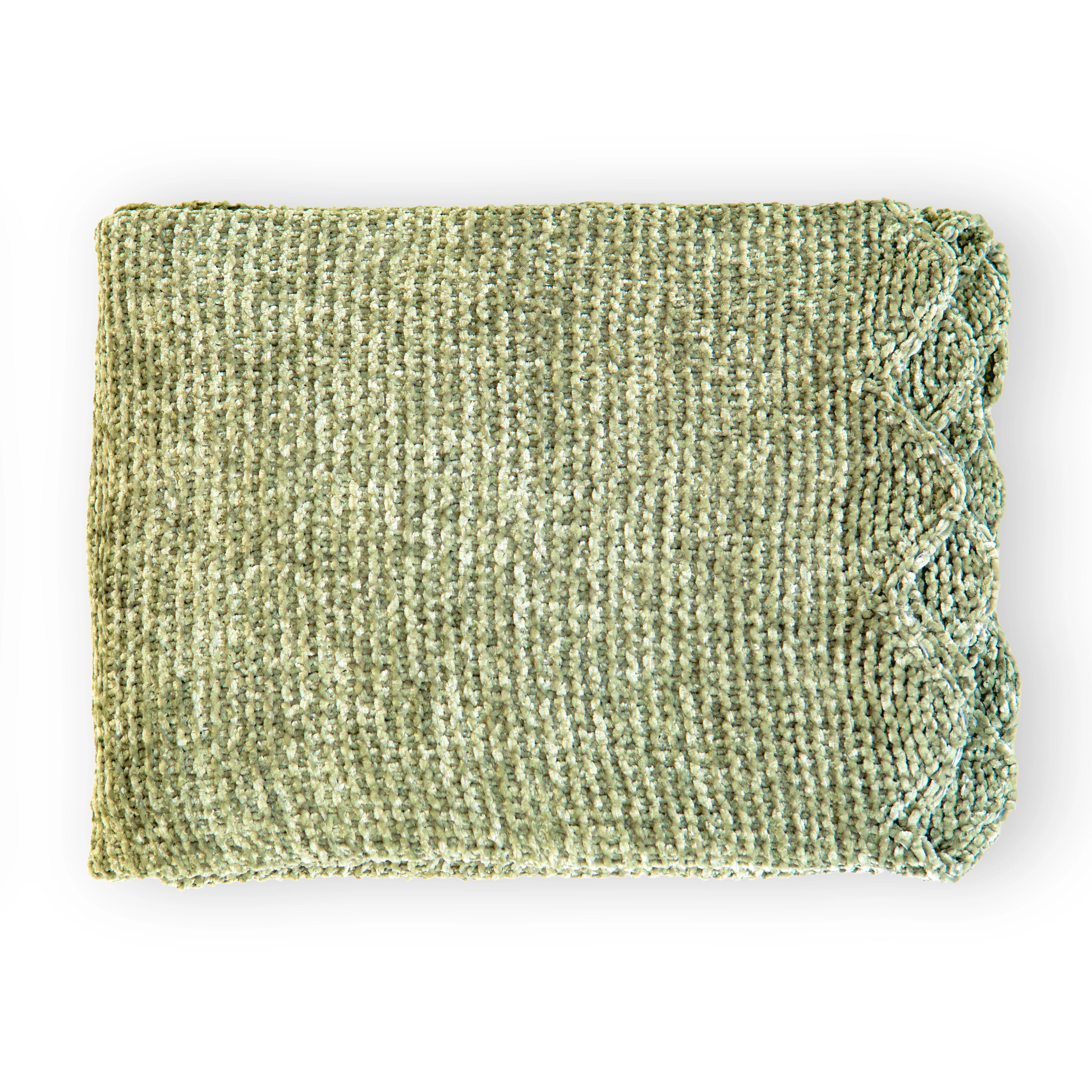 Scalloped Edge Chenille Throw Blanket | 50"x70"