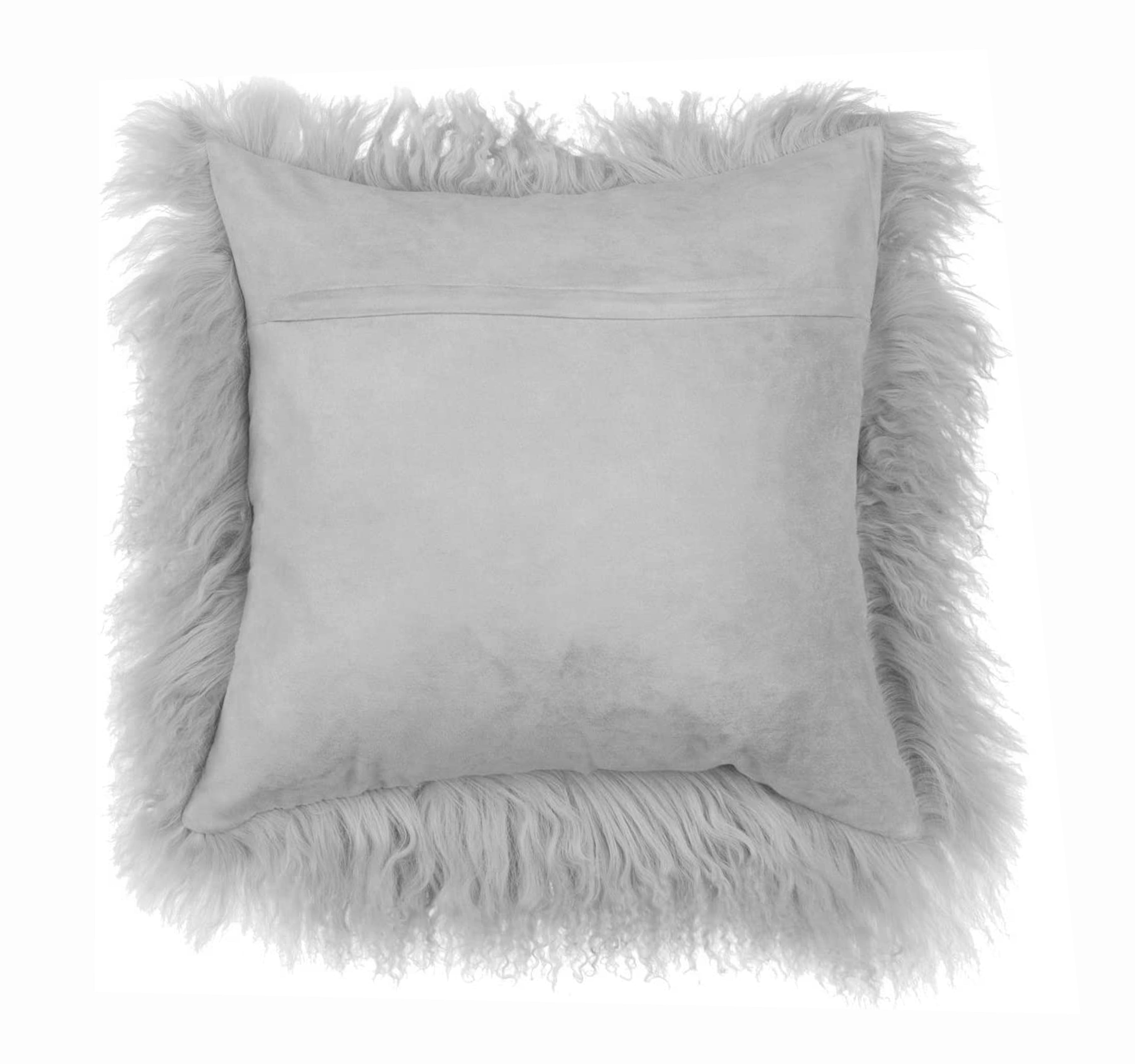 Mongolian Lamb Fur Throw Pillow | 16" x 16"