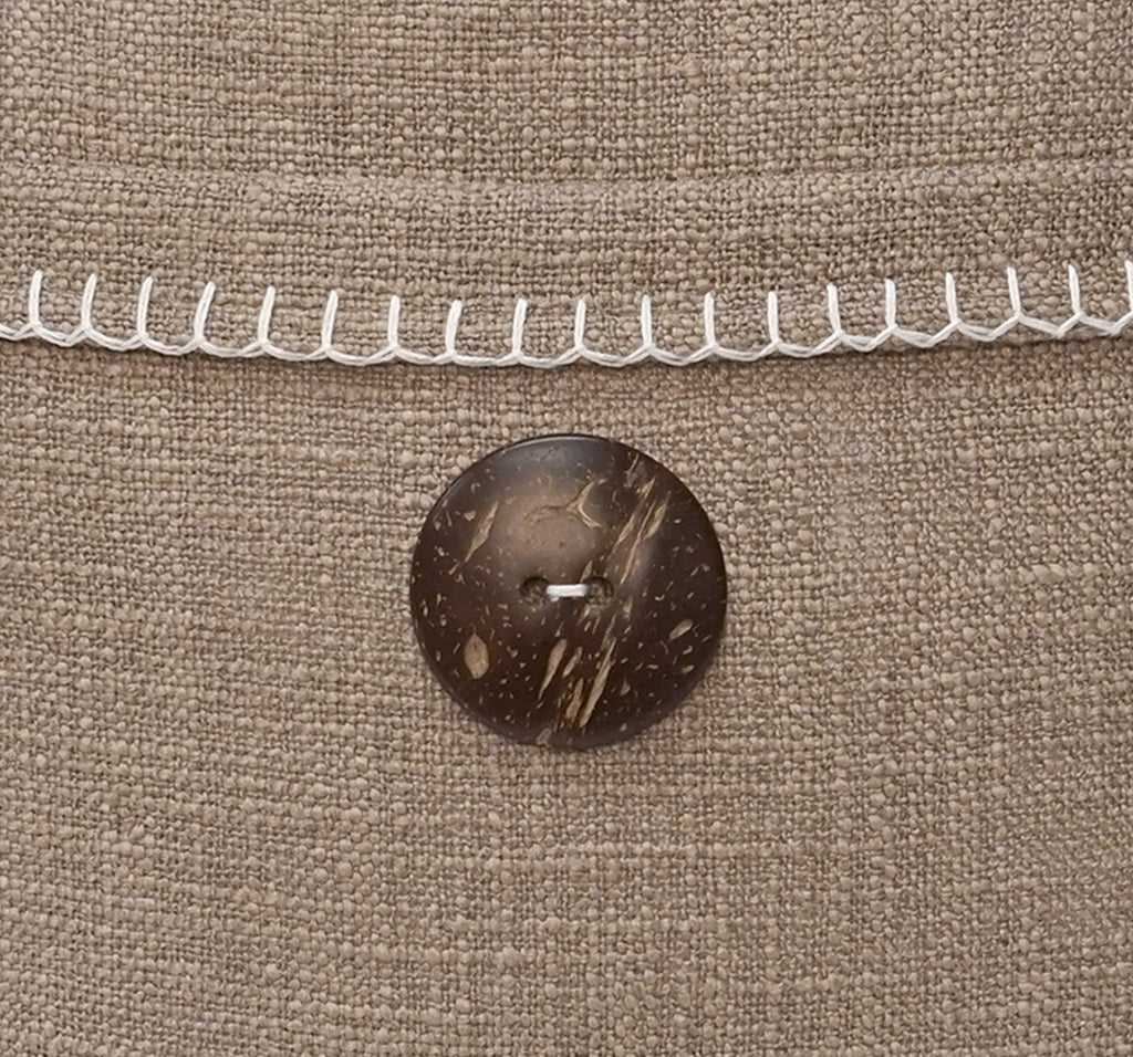 Wendy Button Whip Stitch Throw Pillow Cover | 20" x 20"