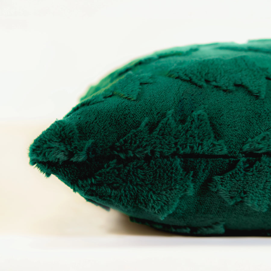 Xmas Tree Faux Fur Throw Pillow | 20"x20"