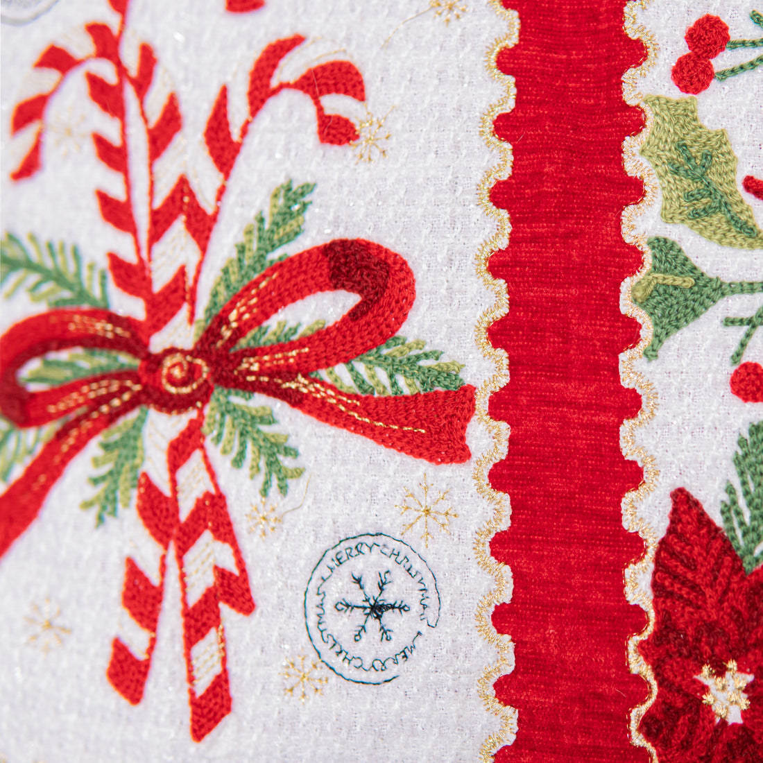 Xmas Stamps Throw Pillow | 14"x24"