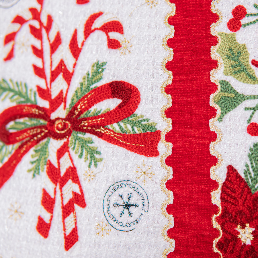 Xmas Stamps Throw Pillow | 14"x24"