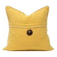 Wendy Button Whip Stitch Throw Pillow Cover | 20" x 20"