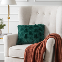 Xmas Tree Faux Fur Throw Pillow | 20"x20"
