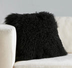 Mongolian Lamb Fur Throw Pillow | 16" x 16"