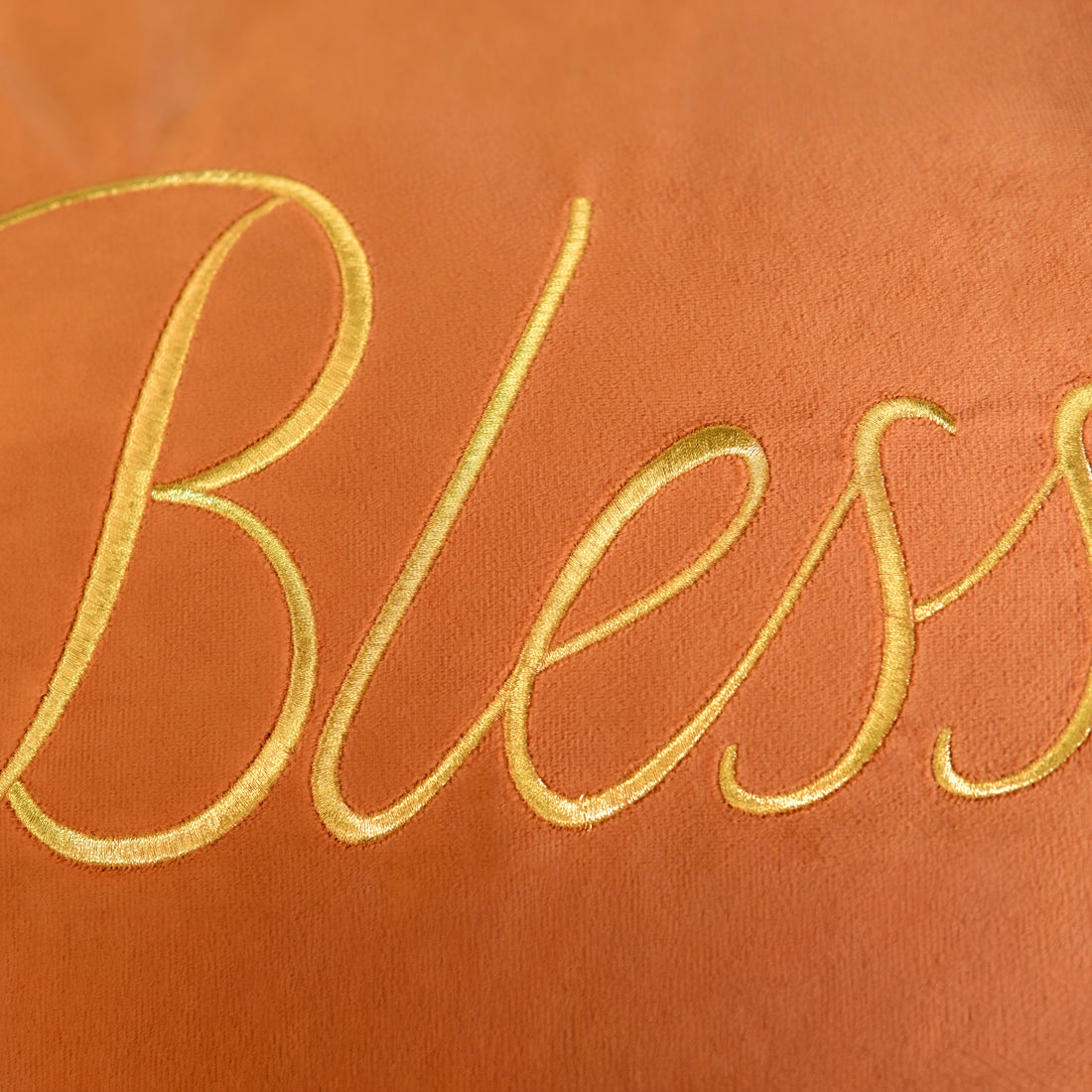 Blessed on Velvet Base With Whip Stitch Throw Pillow  | 14"x20"