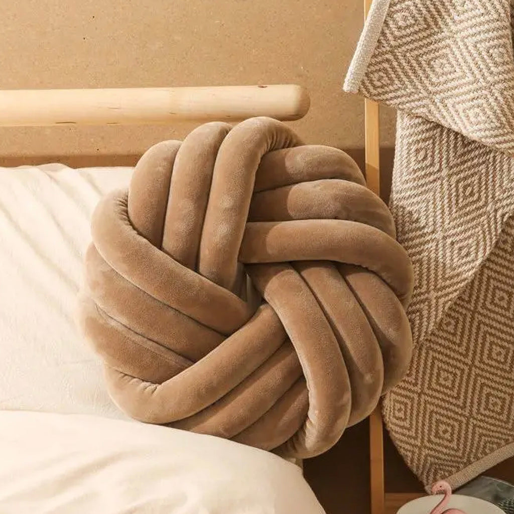 Camelia Round Knot Velvet Throw Pillow | 13"