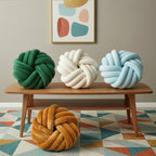 Camelia Round Knot Velvet Throw Pillow | 13"