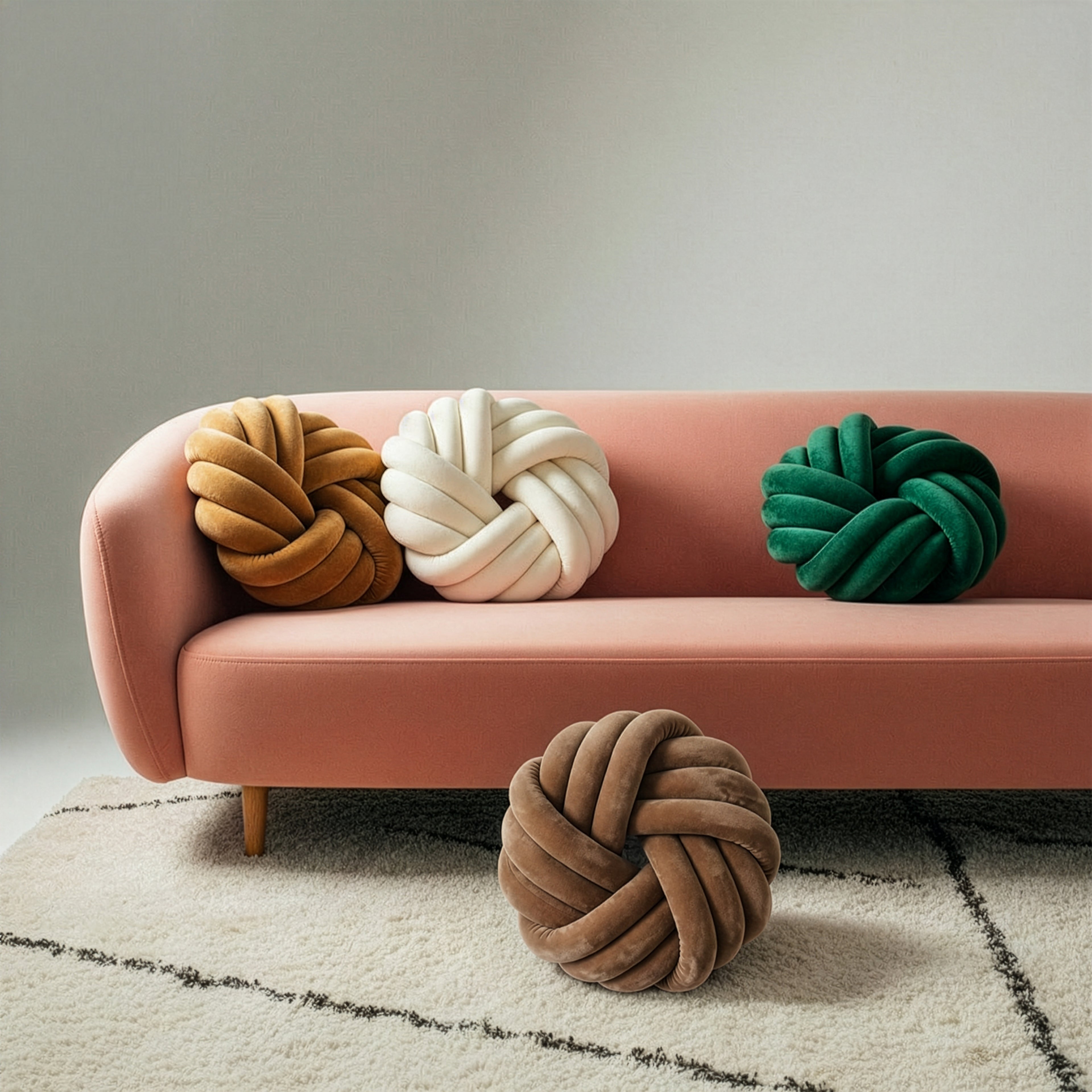 Camelia Round Knot Velvet Throw Pillow | 13"