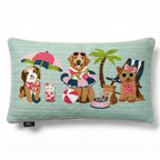 Outdoor Dogs On Beach Pillow | 14"x24"