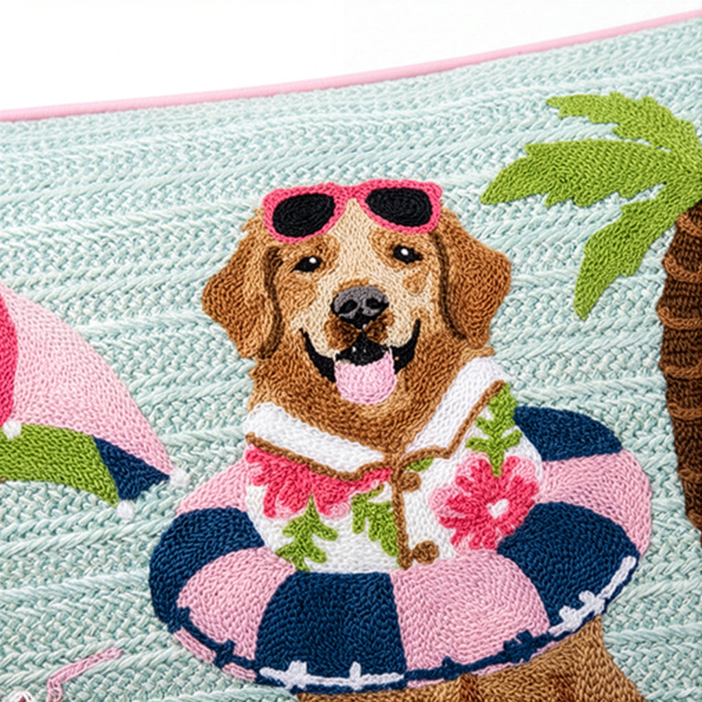 Outdoor Dogs On Beach Pillow | 14"x24"